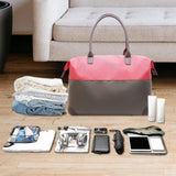 Maxbell Travel Duffel Bag Overnight Bag Top Handle Handbag for Fitness Workout Beach Rose Red