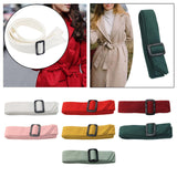 Maxbell Women Woolen Overcoat Waist Belt Wide Waist Belt for Commuting Travel White