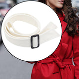 Maxbell Women Woolen Overcoat Waist Belt Wide Waist Belt for Commuting Travel White