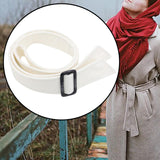 Maxbell Women Woolen Overcoat Waist Belt Wide Waist Belt for Commuting Travel White