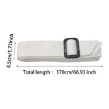 Maxbell Women Woolen Overcoat Waist Belt Wide Waist Belt for Commuting Travel White