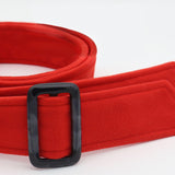 Maxbell Women Woolen Overcoat Waist Belt Wide Waist Belt for Commuting Travel Red