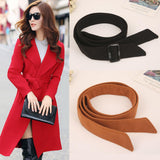 Maxbell Women Woolen Overcoat Waist Belt Wide Waist Belt for Commuting Travel Red