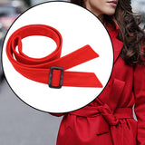 Maxbell Women Woolen Overcoat Waist Belt Wide Waist Belt for Commuting Travel Red