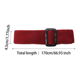 Maxbell Women Woolen Overcoat Waist Belt Wide Waist Belt for Commuting Travel Dark Red