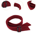 Maxbell Women Woolen Overcoat Waist Belt Wide Waist Belt for Commuting Travel Dark Red
