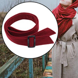 Maxbell Women Woolen Overcoat Waist Belt Wide Waist Belt for Commuting Travel Dark Red