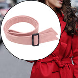 Maxbell Women Woolen Overcoat Waist Belt Wide Waist Belt for Commuting Travel Pink