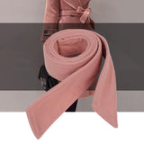Maxbell Women Woolen Overcoat Waist Belt Wide Waist Belt for Commuting Travel Pink
