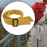 Maxbell Women Woolen Overcoat Waist Belt Wide Waist Belt for Commuting Travel Yellow