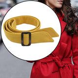 Maxbell Women Woolen Overcoat Waist Belt Wide Waist Belt for Commuting Travel Yellow
