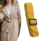 Maxbell Women Woolen Overcoat Waist Belt Wide Waist Belt for Commuting Travel Yellow
