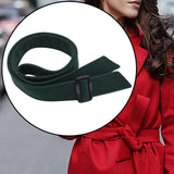 Maxbell Women Woolen Overcoat Waist Belt Wide Waist Belt for Commuting Travel Green