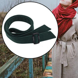 Maxbell Women Woolen Overcoat Waist Belt Wide Waist Belt for Commuting Travel Green