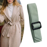 Maxbell Women Woolen Overcoat Waist Belt Wide Waist Belt for Commuting Travel Cyan