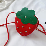Maxbell Girls Strawberry Purse Stylish Mini Crossbody Bag for Kids Teen Girls Travel Red