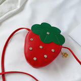 Maxbell Girls Strawberry Purse Stylish Mini Crossbody Bag for Kids Teen Girls Travel Red