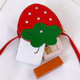 Maxbell Girls Strawberry Purse Stylish Mini Crossbody Bag for Kids Teen Girls Travel Red