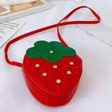 Maxbell Girls Strawberry Purse Stylish Mini Crossbody Bag for Kids Teen Girls Travel Red