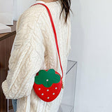 Maxbell Girls Strawberry Purse Stylish Mini Crossbody Bag for Kids Teen Girls Travel Red