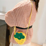Maxbell Girls Strawberry Purse Stylish Mini Crossbody Bag for Kids Teen Girls Travel Yellow