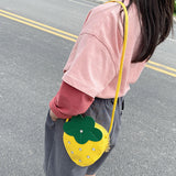 Maxbell Girls Strawberry Purse Stylish Mini Crossbody Bag for Kids Teen Girls Travel Yellow