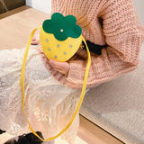 Maxbell Girls Strawberry Purse Stylish Mini Crossbody Bag for Kids Teen Girls Travel Yellow