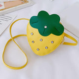 Maxbell Girls Strawberry Purse Stylish Mini Crossbody Bag for Kids Teen Girls Travel Yellow