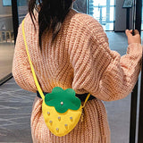 Maxbell Girls Strawberry Purse Stylish Mini Crossbody Bag for Kids Teen Girls Travel Yellow