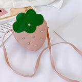 Maxbell Girls Strawberry Purse Stylish Mini Crossbody Bag for Kids Teen Girls Travel Pink