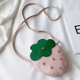 Maxbell Girls Strawberry Purse Stylish Mini Crossbody Bag for Kids Teen Girls Travel Pink