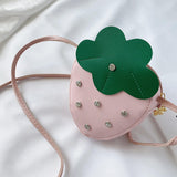 Maxbell Girls Strawberry Purse Stylish Mini Crossbody Bag for Kids Teen Girls Travel Pink