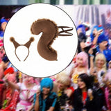 Maxbell Squirrel Ears and Tail Set Cosplay Hair Hoop for Performance Party Role Play Brown