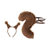 Maxbell Squirrel Ears and Tail Set Cosplay Hair Hoop for Performance Party Role Play Brown