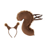 Maxbell Squirrel Ears and Tail Set Cosplay Hair Hoop for Performance Party Role Play Brown