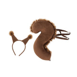 Maxbell Squirrel Ears and Tail Set Cosplay Hair Hoop for Performance Party Role Play Brown