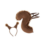 Maxbell Squirrel Ears and Tail Set Cosplay Hair Hoop for Performance Party Role Play Brown