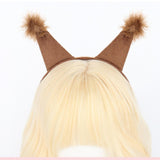 Maxbell Squirrel Ears and Tail Set Cosplay Hair Hoop for Performance Party Role Play Brown