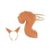 Maxbell Squirrel Ears and Tail Set Cosplay Hair Hoop for Performance Party Role Play Orange