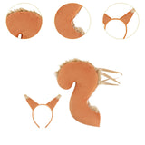 Maxbell Squirrel Ears and Tail Set Cosplay Hair Hoop for Performance Party Role Play Orange