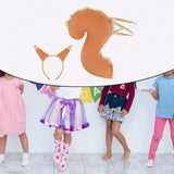 Maxbell Squirrel Ears and Tail Set Cosplay Hair Hoop for Performance Party Role Play Orange