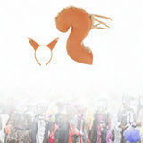 Maxbell Squirrel Ears and Tail Set Cosplay Hair Hoop for Performance Party Role Play Orange