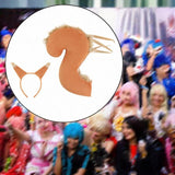 Maxbell Squirrel Ears and Tail Set Cosplay Hair Hoop for Performance Party Role Play Orange