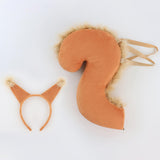 Maxbell Squirrel Ears and Tail Set Cosplay Hair Hoop for Performance Party Role Play Orange