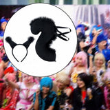 Maxbell Squirrel Ears and Tail Set Cosplay Hair Hoop for Performance Party Role Play Black