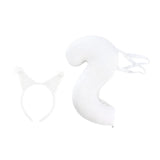 Maxbell Squirrel Ears and Tail Set Cosplay Hair Hoop for Performance Party Role Play White