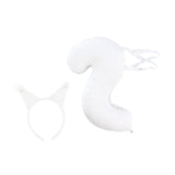 Maxbell Squirrel Ears and Tail Set Cosplay Hair Hoop for Performance Party Role Play White