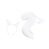 Maxbell Squirrel Ears and Tail Set Cosplay Hair Hoop for Performance Party Role Play White