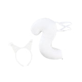 Maxbell Squirrel Ears and Tail Set Cosplay Hair Hoop for Performance Party Role Play White