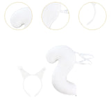 Maxbell Squirrel Ears and Tail Set Cosplay Hair Hoop for Performance Party Role Play White